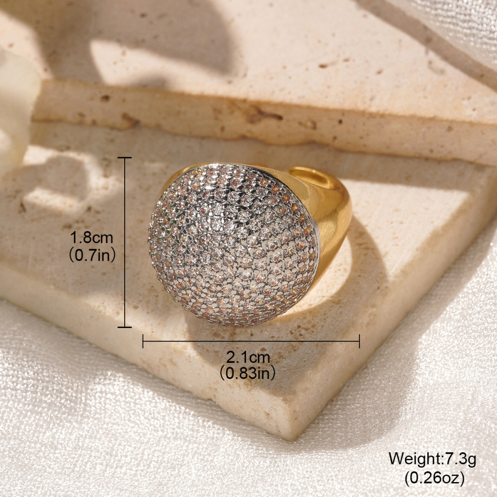 Electroplated (Including Color Retention Layer) Geometric Pattern Copper Elegant Hollow Metal Ring Fashionable Simple Luxurious Stackable Finger Accessories Unisex