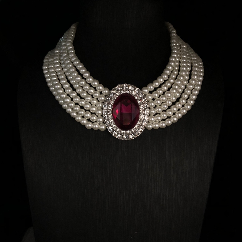 1 Piece 1 Pair Vintage Style Wedding Bridal Geometry Artificial Pearl Alloy Inlay Artificial Gemstones Artificial Pearls Glass Women's Beaded Chain Jewelry Set
