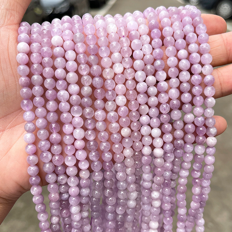 JD Jewelry Natural Amethyst Multi-Circle Bracelet Fashion Light Purple Crystal Women's Round Bead Bracelet Accessories Simple Style