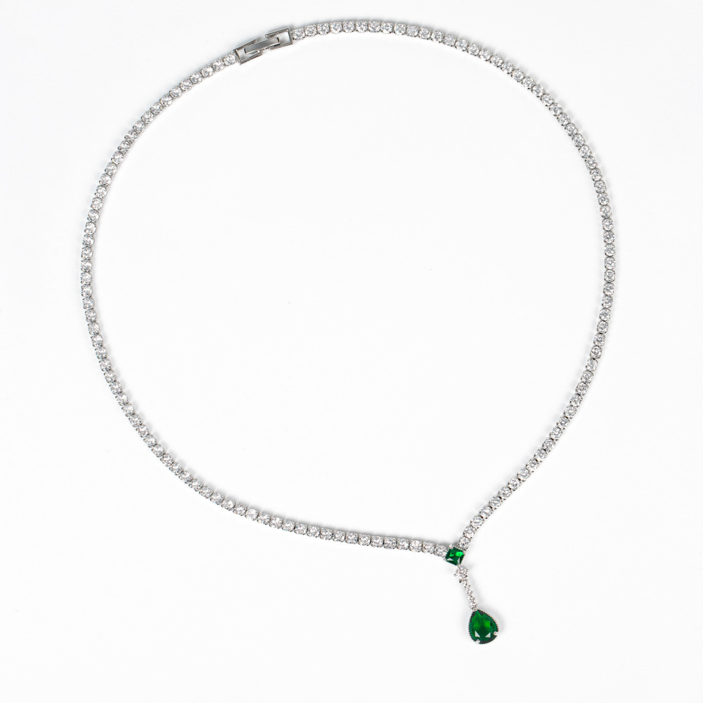 Bridal Jewelry Necklace Earrings Set Zircon Wedding Dress Women's Wedding Accessories High-end Two-piece Jewelry Set