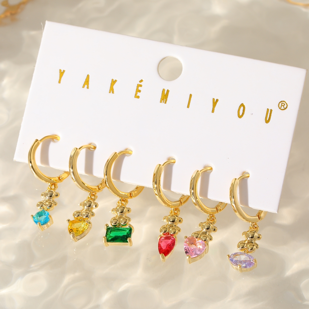 Sweet Romantic 14K Gold Plated Copper Heart Pendant Earrings With Embedded Zirconia Casual Street Style For Women Valentine's Day Jewelry