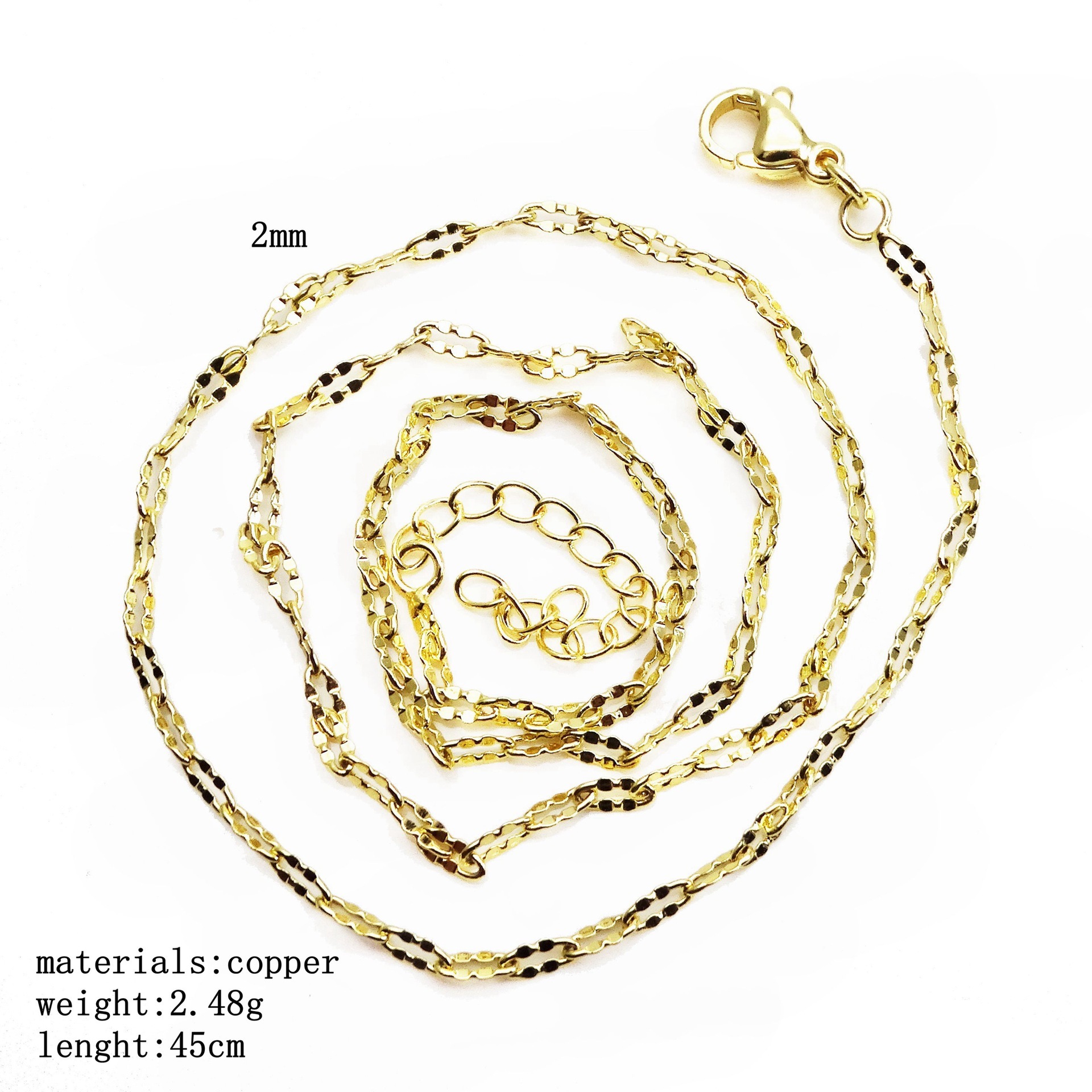Copper Simple Style Classic Style Plating Solid Color Necklace