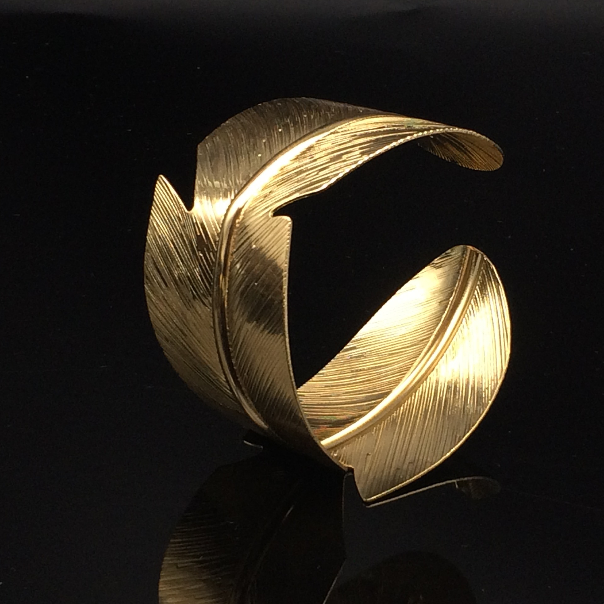 Simple Style Classic Style Feather 304 Stainless Steel Bangle In Bulk