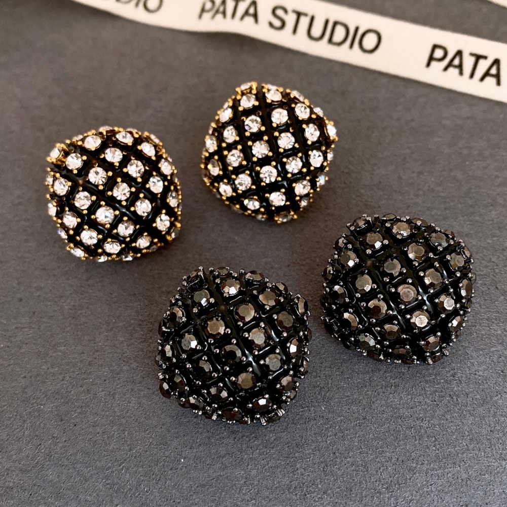 18K Gold Plated Vintage Zircon Square Earrings Retro Stud Earrings Women's Jewelry Accessories