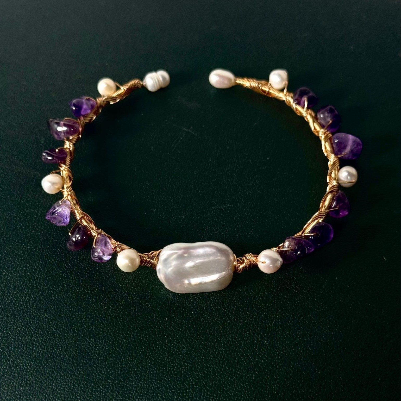 Fashionable Fresh Simple Design Sensation Bracelet With Freshwater Pearl Versatile Geometric Pattern Chain For Women