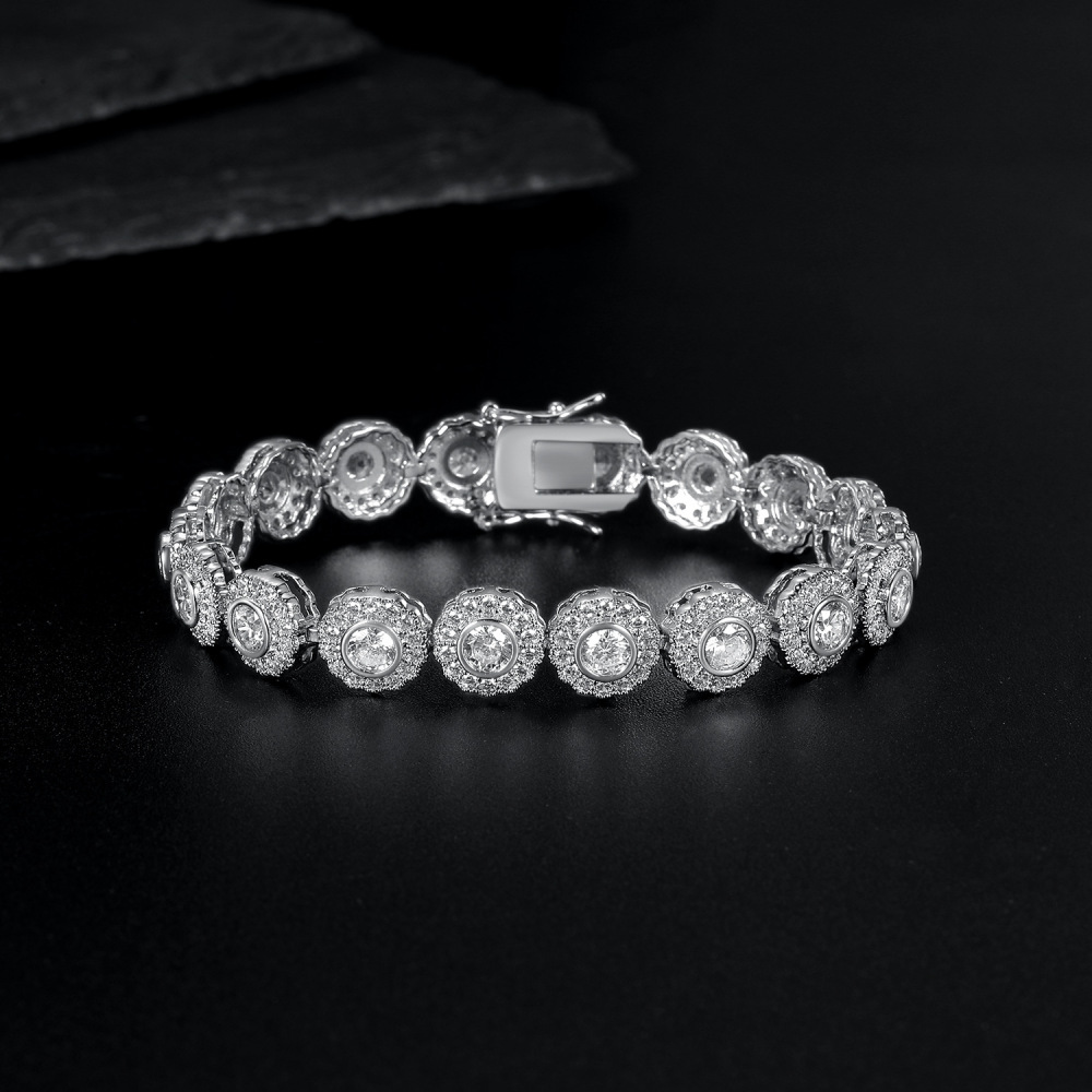 4mm Tennis Design Copper Inlaid Zircon Bracelet Fashion Heavy Craft Factory Style Unisex Trendy Jewelry Accessories