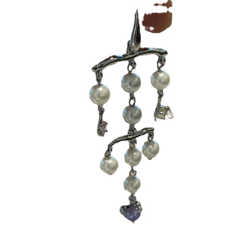 Elegant Long Pearl Tassel Earrings Luxury Sensation Unique Exaggerated Design Sweet Cool Style Women's Jewelry Accessories