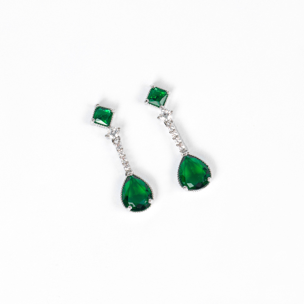 Bridal Jewelry Necklace Earrings Set Zircon Wedding Dress Women's Wedding Accessories High-end Two-piece Jewelry Set