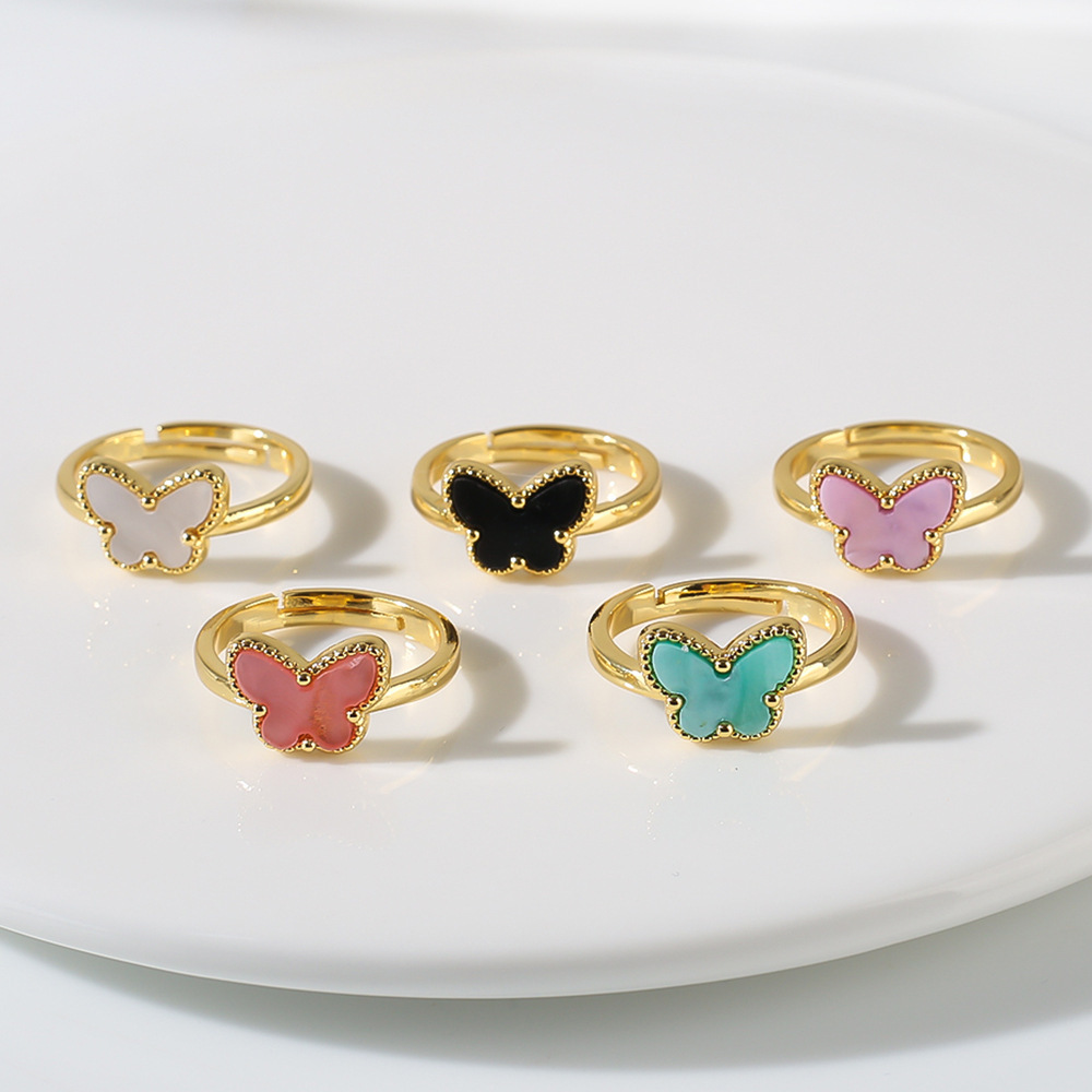 Copper Gold Plated Simple Style Classic Style Plating Butterfly Jewelry Set
