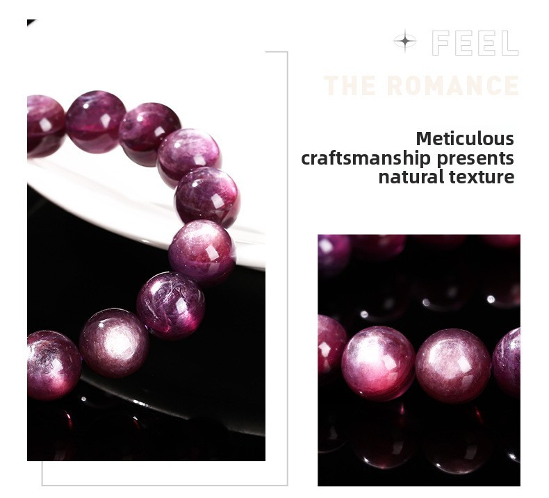 JD Jewelry 7A Natural Amethyst Geometric Pattern Crystal Bracelet Cat's Eye Crystal Purple Grape Fashion Women's Gift Bracelet Simple Style