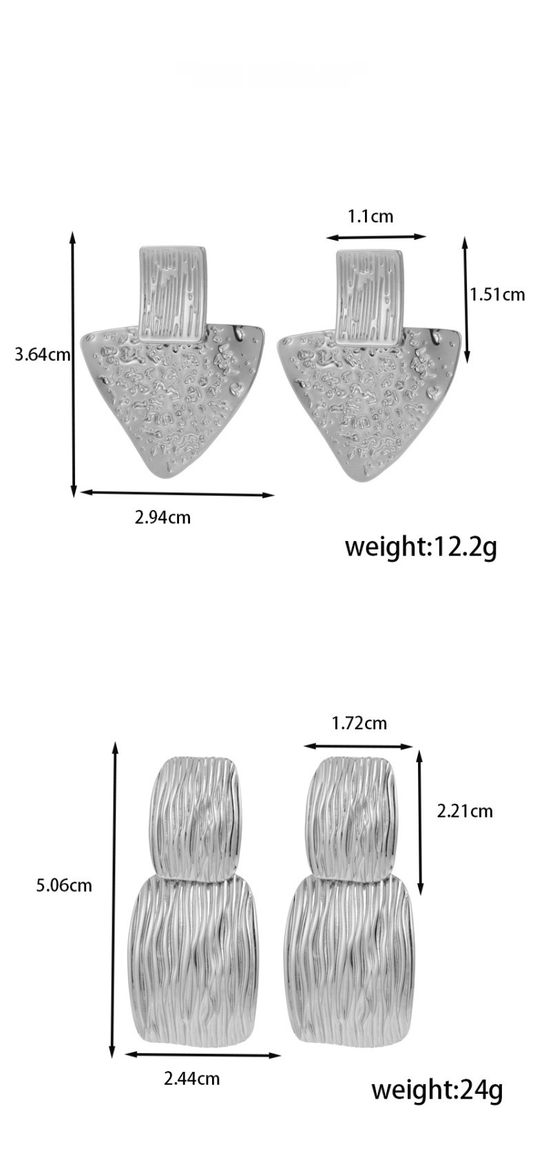 Titanium Steel Geometric Flower Hammer Pattern Luxurious Versatile Earrings Fashion Retro French Style Women's Earrings