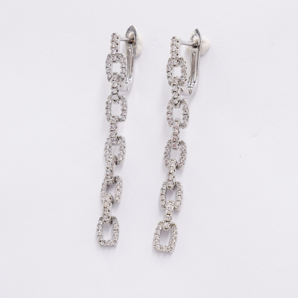 Designer Copper Earrings Micro Inlaid Zircon 18K Gold Plated U-Shaped Clip Earrings Women's Jewelry Accessories