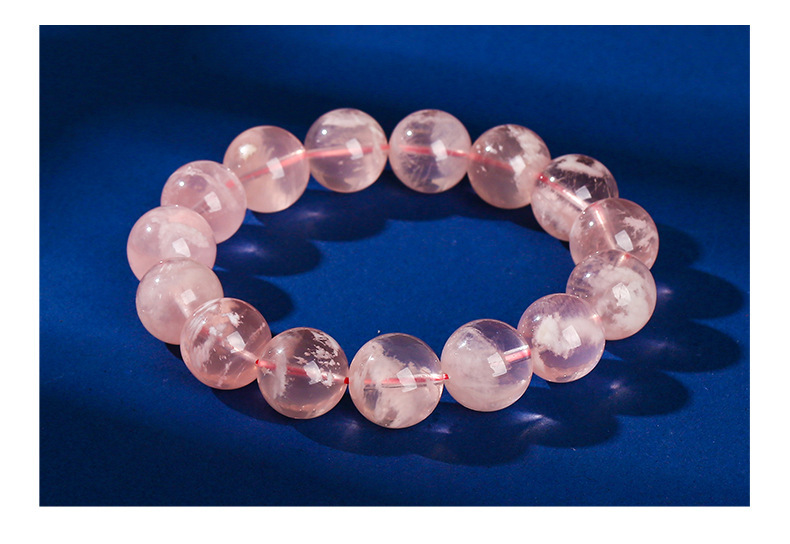 Natural Pink Crystal Ghost Bracelet Fashion Luxury Snowflake Design Geometric Pattern Crystal Sweet Bracelet Women's Gift