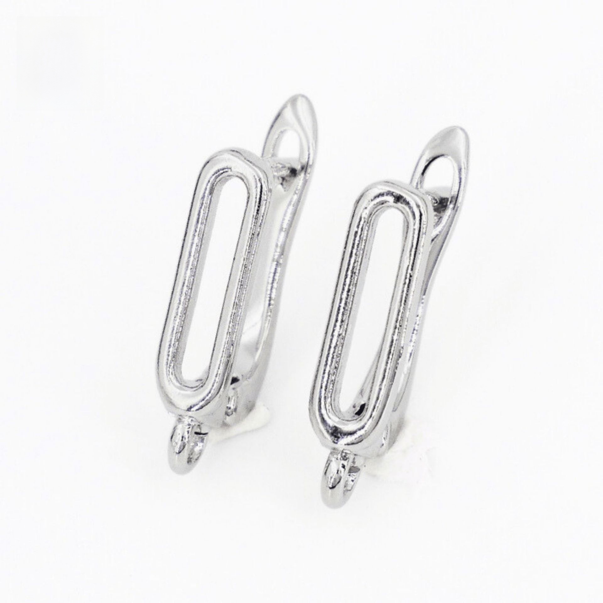 Eco-friendly Copper Plated 18K Gold U-shaped Hoop Earrings Real Gold Color Retention Nickel-free Smooth Surface DIY Accessories