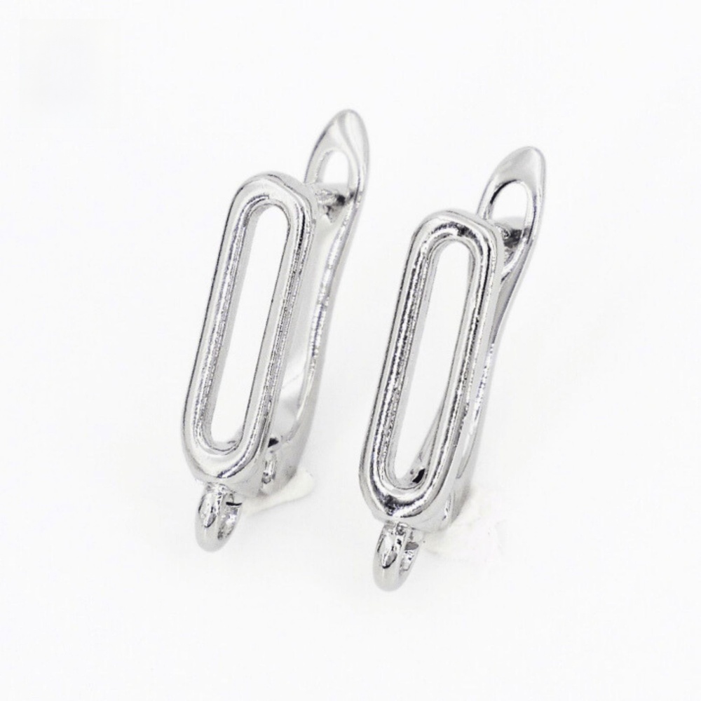 Eco-friendly Copper Plated 18K Gold U-shaped Hoop Earrings Real Gold Color Retention Nickel-free Smooth Surface DIY Accessories