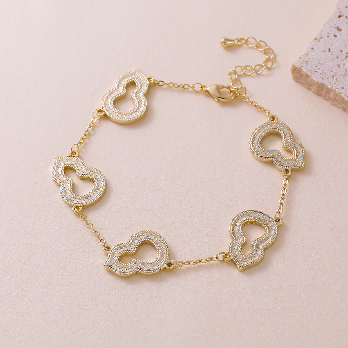 Fashionable Copper Coin Bracelet For Women Non-Fading Chinese Style Network Hit Lucky Gourd Bracelet Elegant Classic Commute