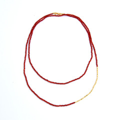 Gold Natural Red Agate Necklace
