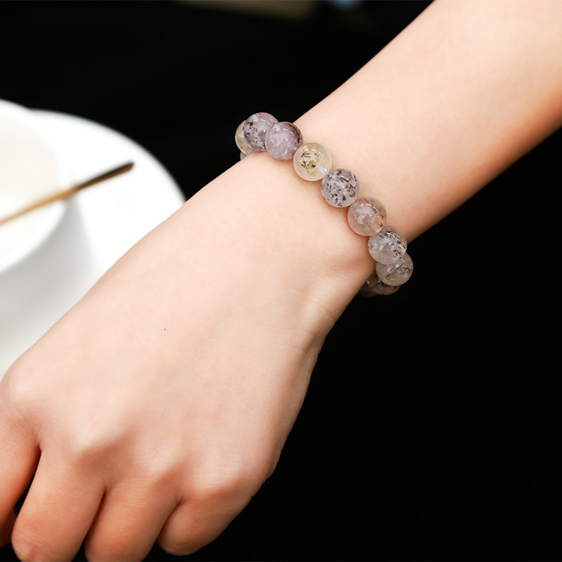 JD Jewelry Natural Gum Crystal Bracelet Fashion Unisex Beaded Round Single Circle Jewelry Geometric Pattern Simple Style