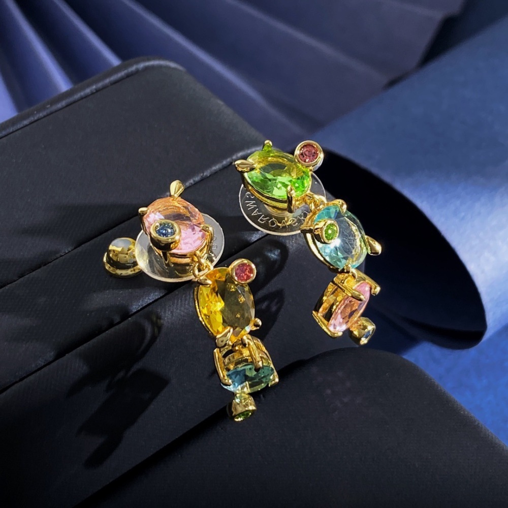 Elegant Green Diamond Fashion Necklace Set Micro-Paved Irregular Design High-End Feelings Fashionable Jewelry Accessories