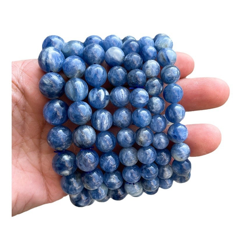 JD Jewelry Natural Brazilian Blue Crystal Cat's Eye Bracelet Round Luxury Fashion Unisex Gift Jewelry Geometric Pattern