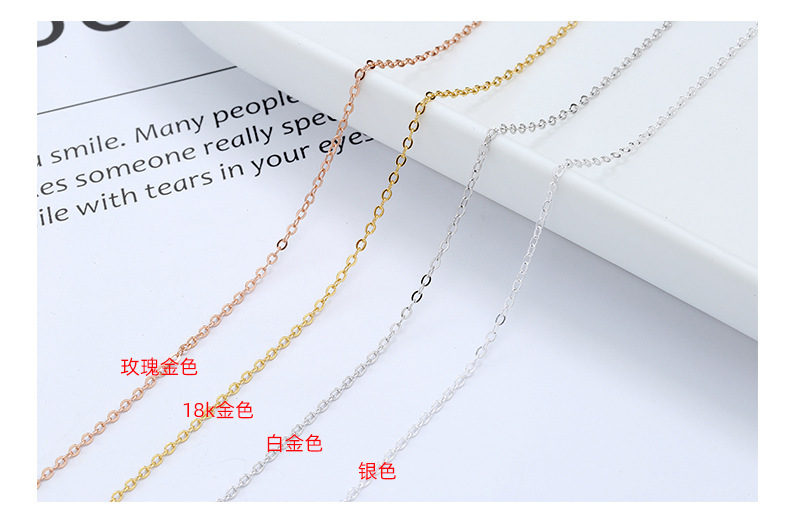 Chengbo S925 Sterling Silver Calendered Car Flower Cross Chain Women's O-chain Short Clavicle Necklace Pendant Chain Wholesale