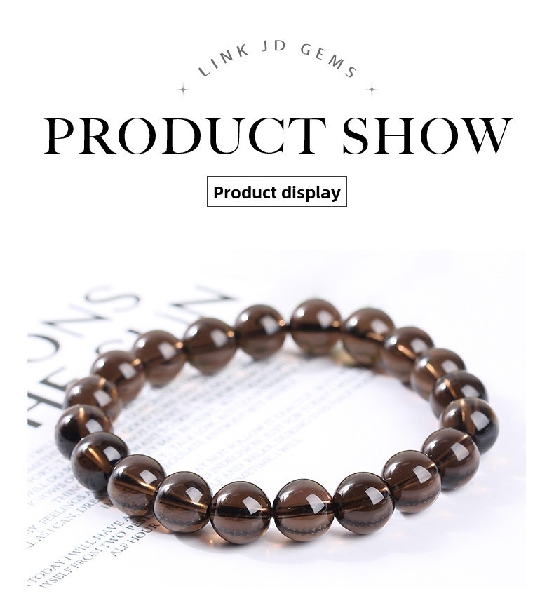 JD Jewelry 7A Tea Crystal Bracelet Ice Transparent Full Body Simple Unisex Couple Style Single Circle Round Bead Bracelet Classic Style