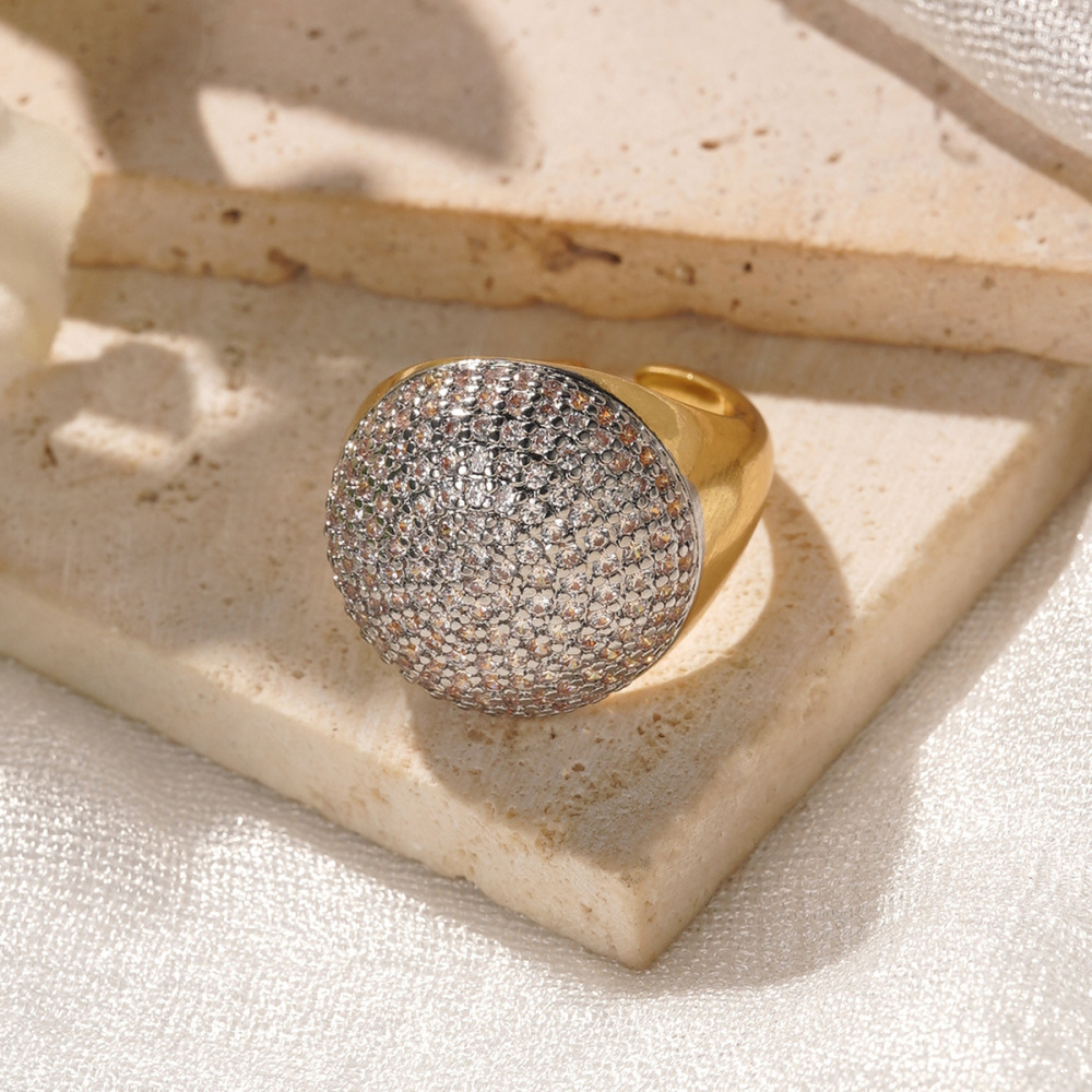 Electroplated (Including Color Retention Layer) Geometric Pattern Copper Elegant Hollow Metal Ring Fashionable Simple Luxurious Stackable Finger Accessories Unisex