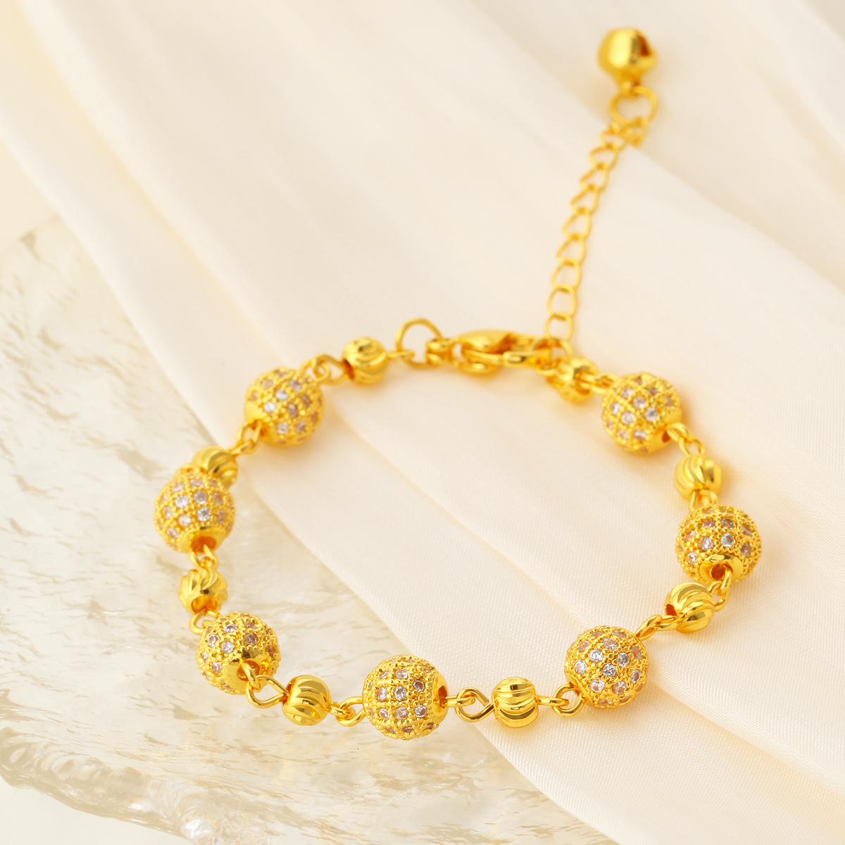 Versatile Lucky Charm Bracelet Gold Plated Copper Chain Lobster Clasp For Daily Vacation Festive Gift Unisex Classic Style