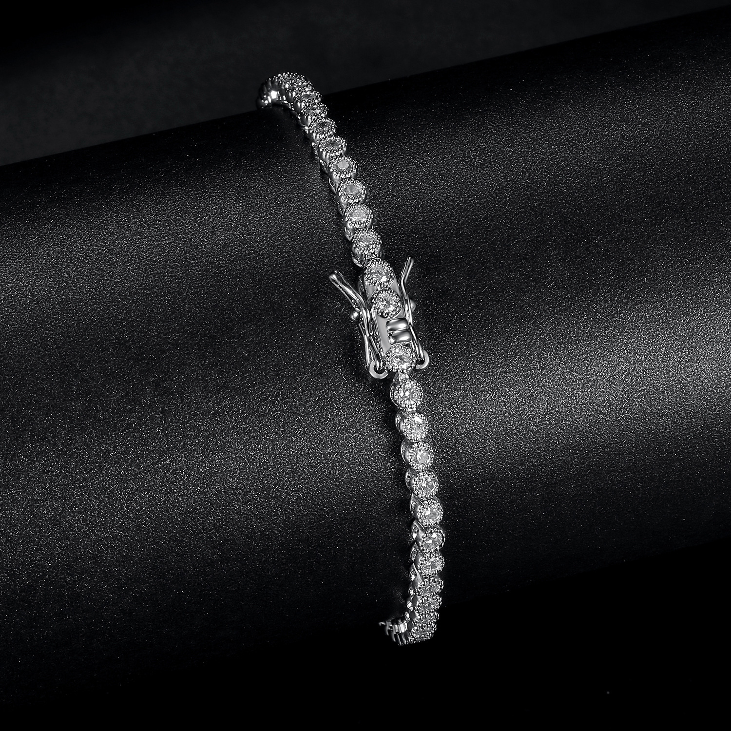 Fashion Tennis Bracelet Copper Inlaid Zircon Unisex Elegant Design Trendy Factory Direct Jewelry Accessories Simple Style