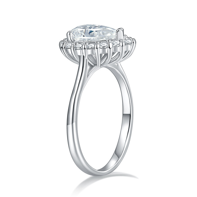925 Sterling Silver Moissanite Geometric Rings