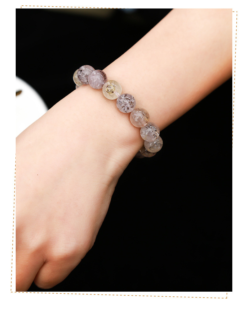 JD Jewelry Natural Gum Crystal Bracelet Fashion Unisex Beaded Round Single Circle Jewelry Geometric Pattern Simple Style