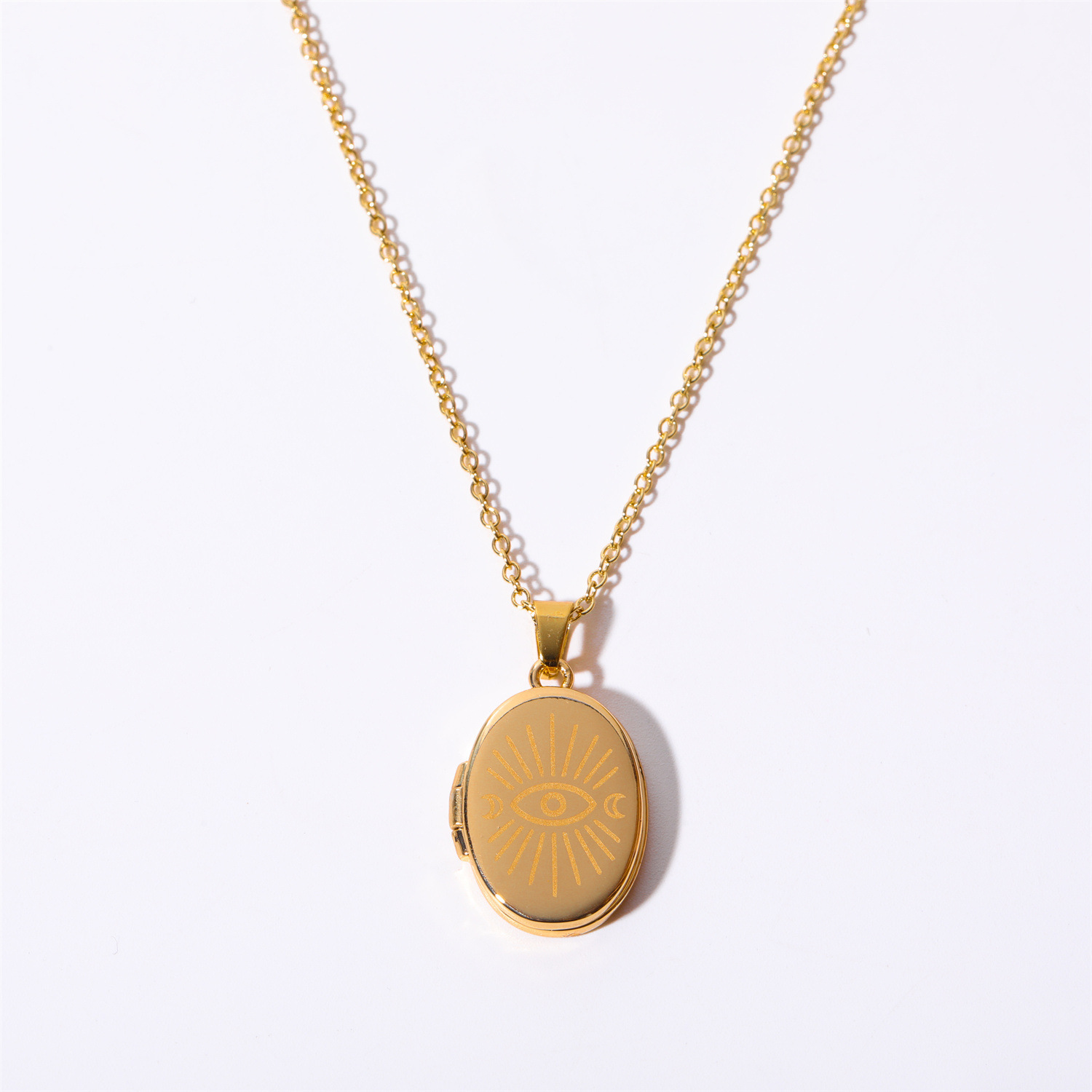 Copper Sun Devil's Eye Moon Vacuum Plating 14K Gold Plated Basic Modern Style Classic Style Plating Pendant Necklace