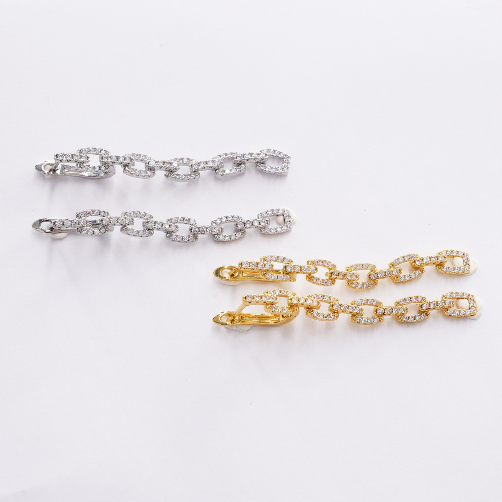 Designer Copper Earrings Micro Inlaid Zircon 18K Gold Plated U-Shaped Clip Earrings Women's Jewelry Accessories