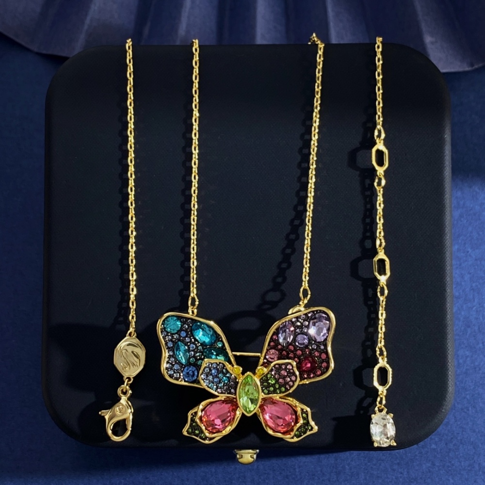 New Idyllia Floral Necklace Women Pendant Necklace Earrings High-End Simulated Crystal Gifts Elegant Fashion Jewelry Accessories