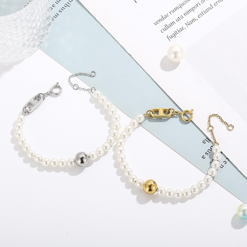 PVD Coated 18K Gold Plated Round 304 Stainless Steel Simple Style Classic Style Waterproof Non Tarnish Jewelry Set