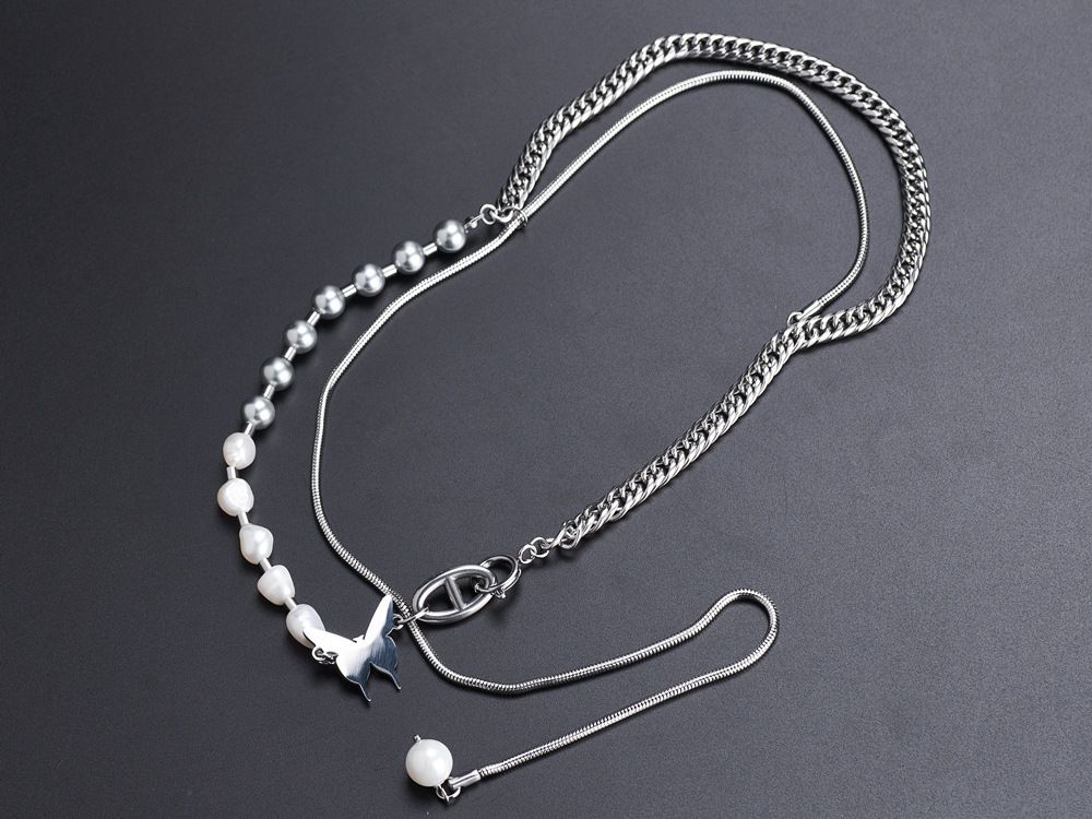 PVD Coated Real Gold Plated 18K Gold Solid Color 304 Stainless Steel Simple Style Classic Style Waterproof Non Tarnish 304 Stainless Steel Layered Necklaces