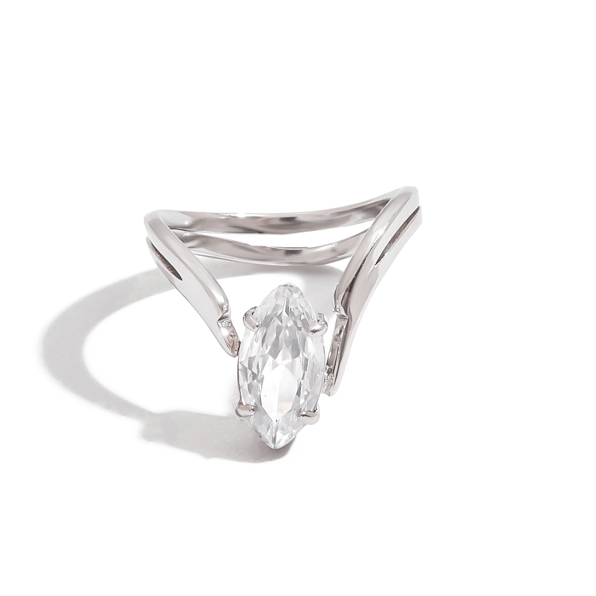 Real Gold Plated 316 Stainless Steel  PVD Coated Geometric Waterproof Non Tarnish Elegant Glam Classical Rings For Women's