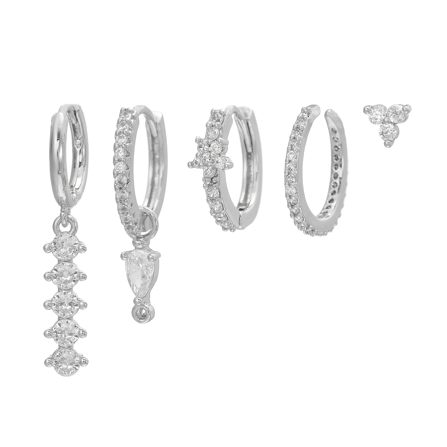 1 Set Sweet Classic Style Geometric Inlay Brass Zircon 18K Gold Plated Drop Earrings Earrings Ear Studs