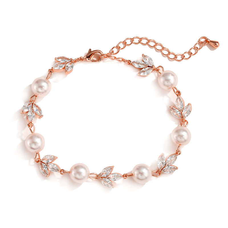 Unisex Imitation Pearl Copper Geometric Bracelets Imitation Pearl Jewelry