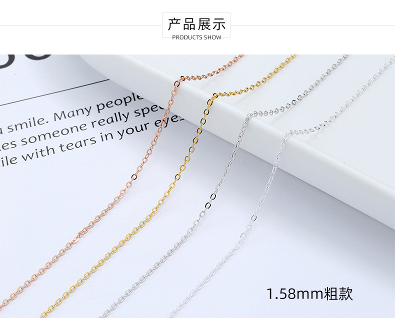 Chengbo S925 Sterling Silver Calendered Car Flower Cross Chain Women's O-chain Short Clavicle Necklace Pendant Chain Wholesale
