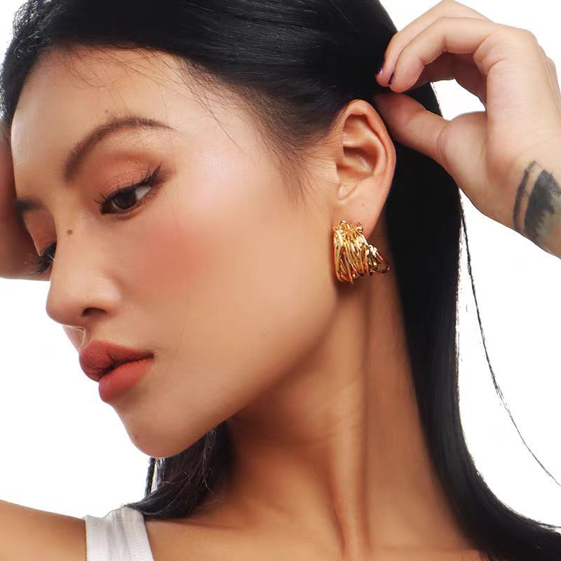 Geometric Copper Elegant Classic Style Earrings