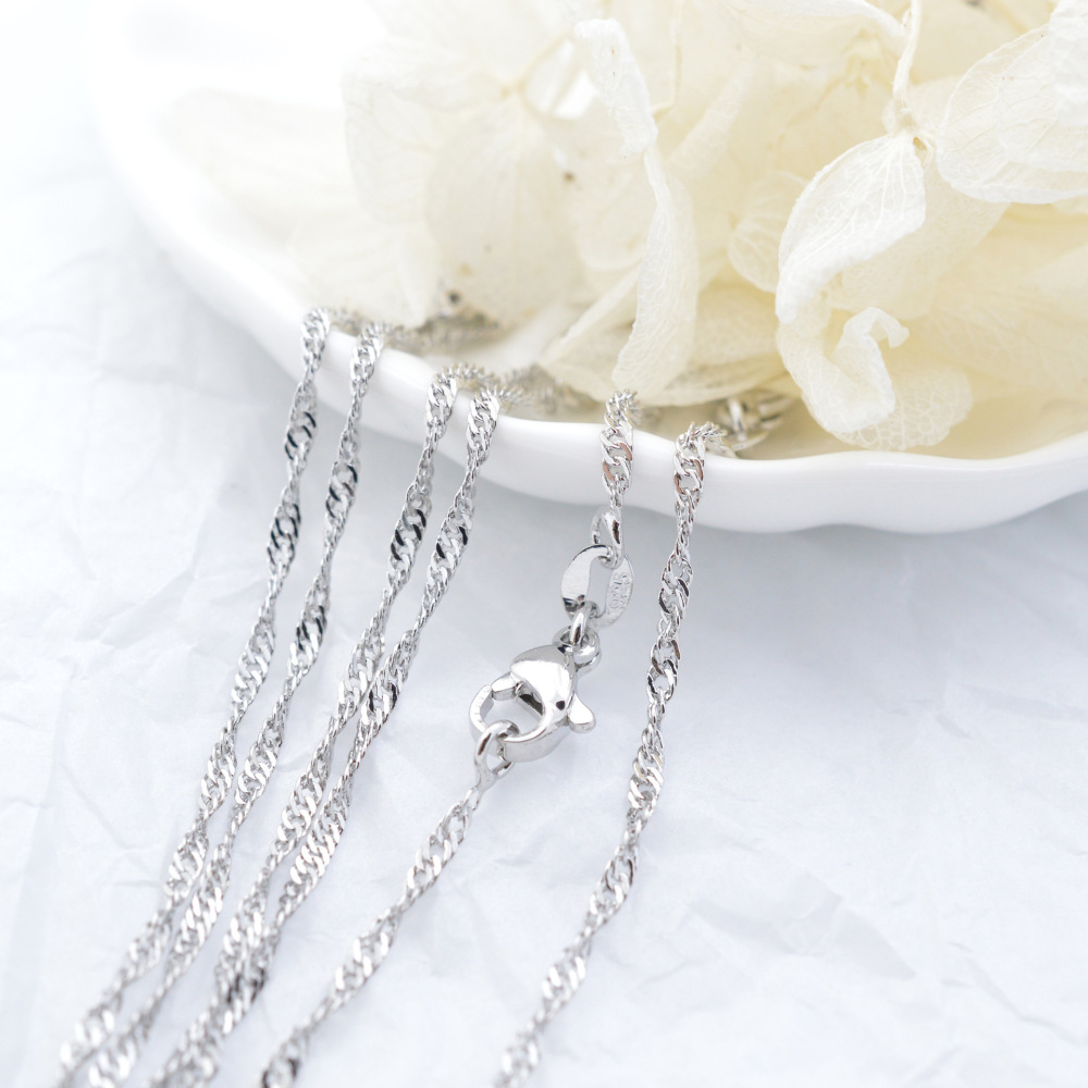 Stainless Steel Water Wave Chain Necklace Versatile DIY Jewelry Chain Unisex Fashion Simple Titanium Steel Clavicle Chain