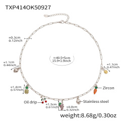 TXP414-steel Color Diy Necklace 40+5cm