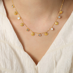 P366-Summer Capsule Pink Heart Necklace-40+5cm