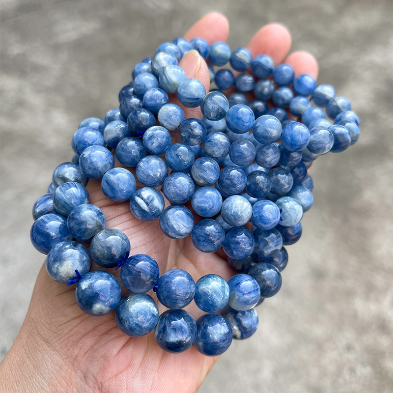 JD Jewelry Natural Brazilian Blue Crystal Cat's Eye Bracelet Round Luxury Fashion Unisex Gift Jewelry Geometric Pattern