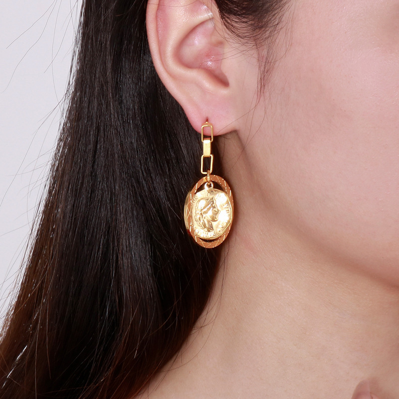 PVD Coated 18K Gold Plated Solid Color Stainless Steel Simple Style Classic Style Waterproof Non Tarnish Drop Earrings
