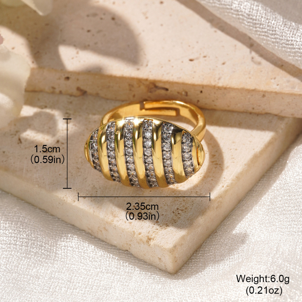 Electroplated (Including Color Retention Layer) Geometric Pattern Copper Elegant Hollow Metal Ring Fashionable Simple Luxurious Stackable Finger Accessories Unisex