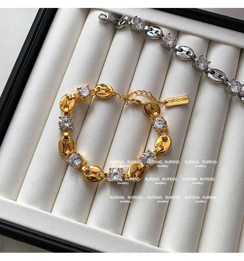 Summer Luxury  Zircon Pig Nose Bracelet Women's Elegant Geometric Pattern High-grade Fashion Jewelry