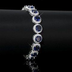Blue Zirconium White Gold Bracelet 18cm