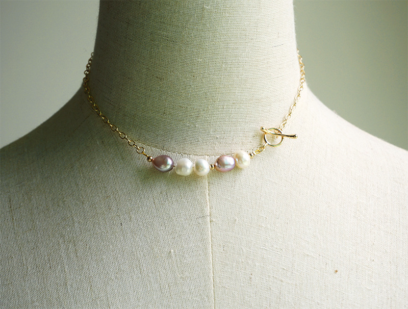 Baroque Vintage Handmade Freshwater Pearl Collarbone Necklace For Women Small Pearl Choker Women Jewelry Accessories